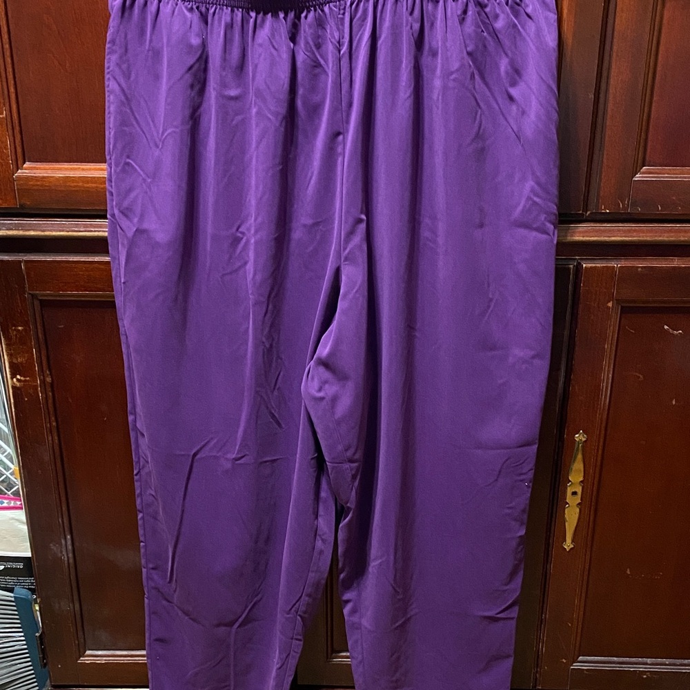 Teddi woman vintage plus size 4X soft polyester average length Purple Pants